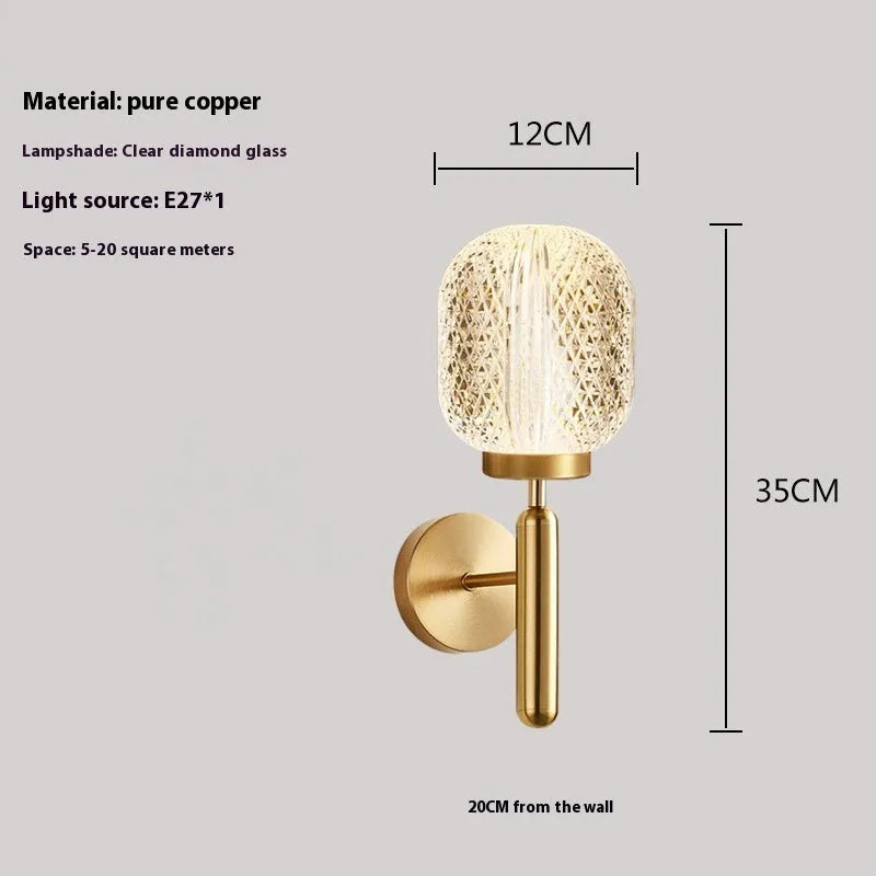 Modern copper wall lamp with two adjustable light heads in a Nordic design.