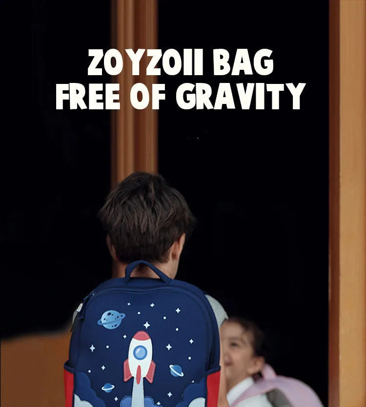 Children's spine care schoolbag small 20L polyester cartoon cute design in rainbow colour