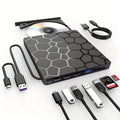 Black USB external CD drive and writer with compact 15.5cm housing