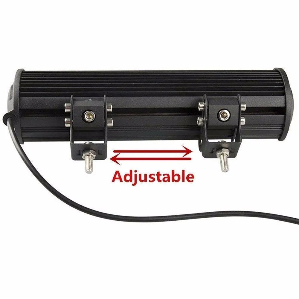 Black aluminium alloy LED roof light bar for off-road vehicles with double row LED array.