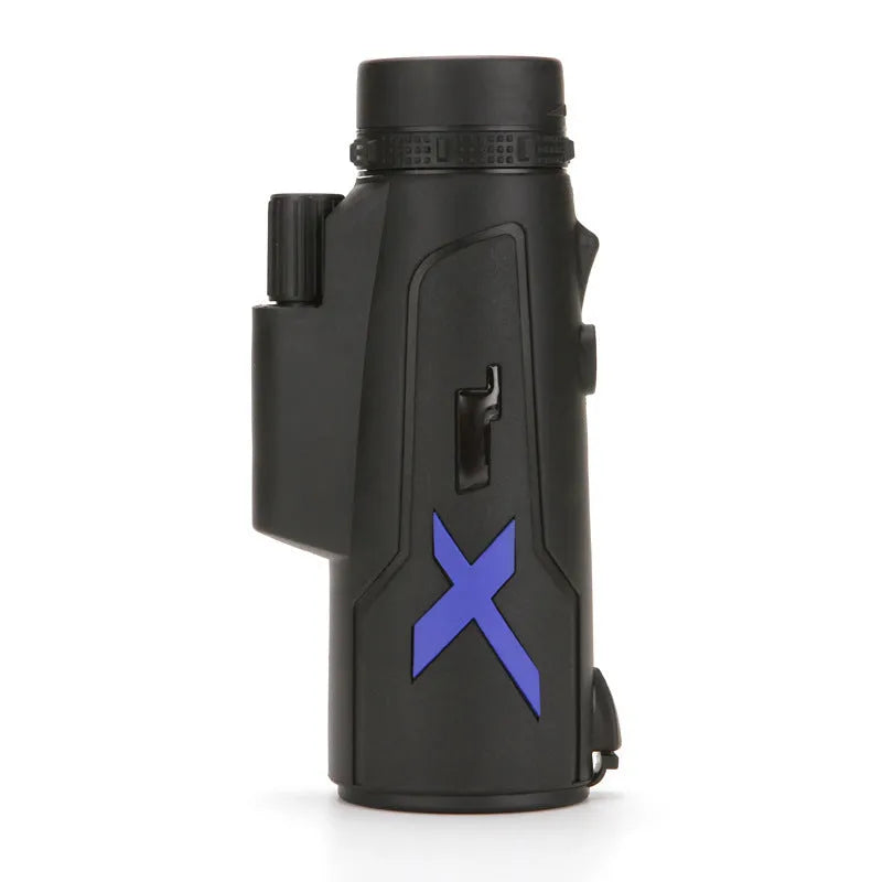 Black 12x50 monocular telescope with 50mm objective lens for outdoor observation