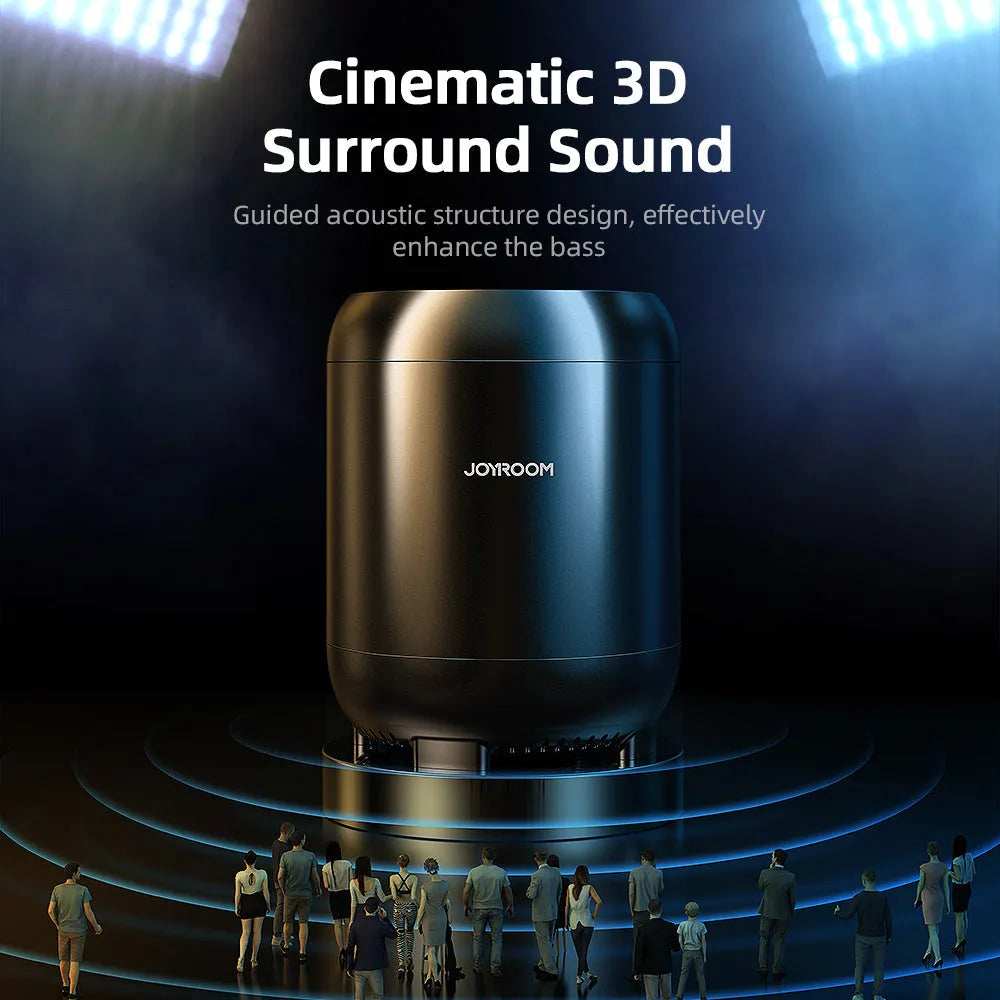 Home small portable outdoor 3D ring audio Bluetooth speaker in black with 5W output and 2200mAh battery