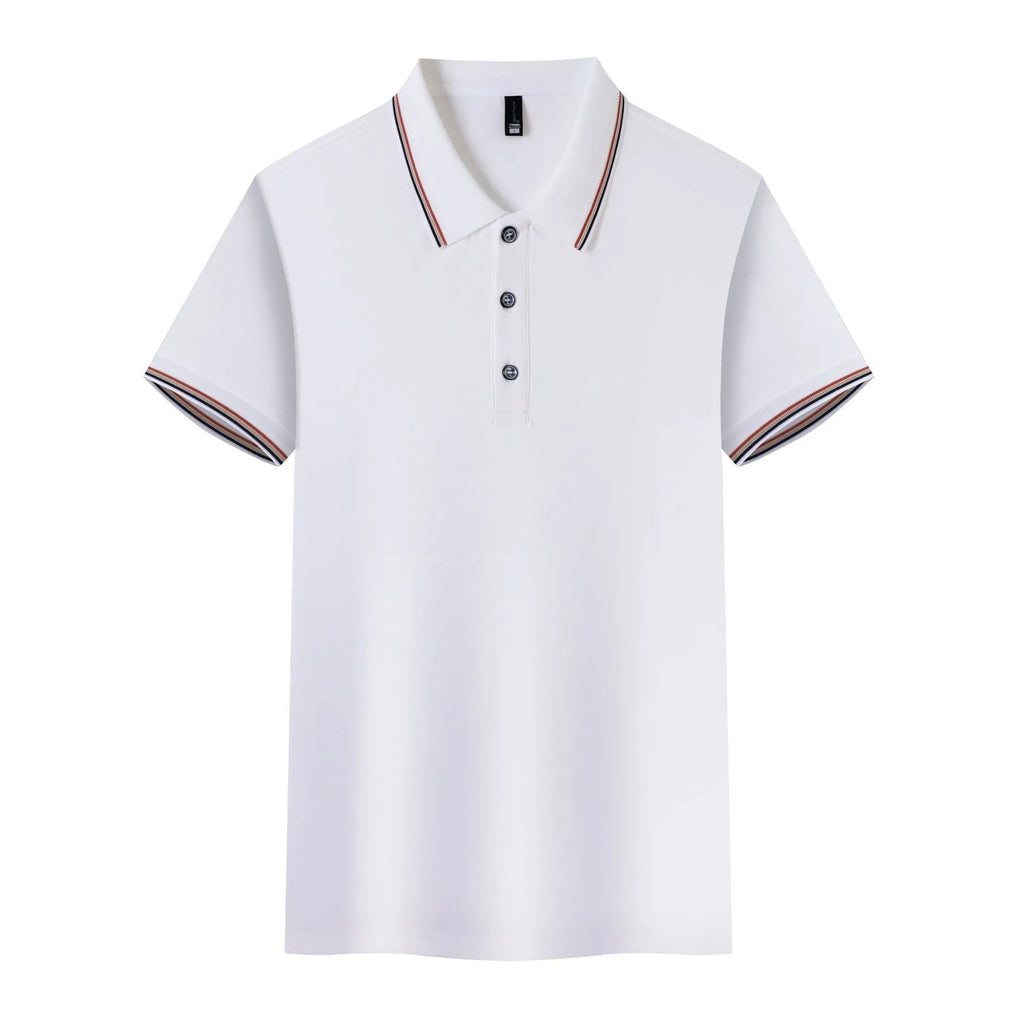 Ice silk polo shirt in solid colours with copper ammonia fibre fabric for work and leisure