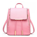 Women's PU leather backpack, bucket shape, soft handle, multiple internal pockets, solid colour matte finish