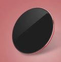 Ultra-thin aluminum alloy wireless charging pad in gold colour with LED indicator light