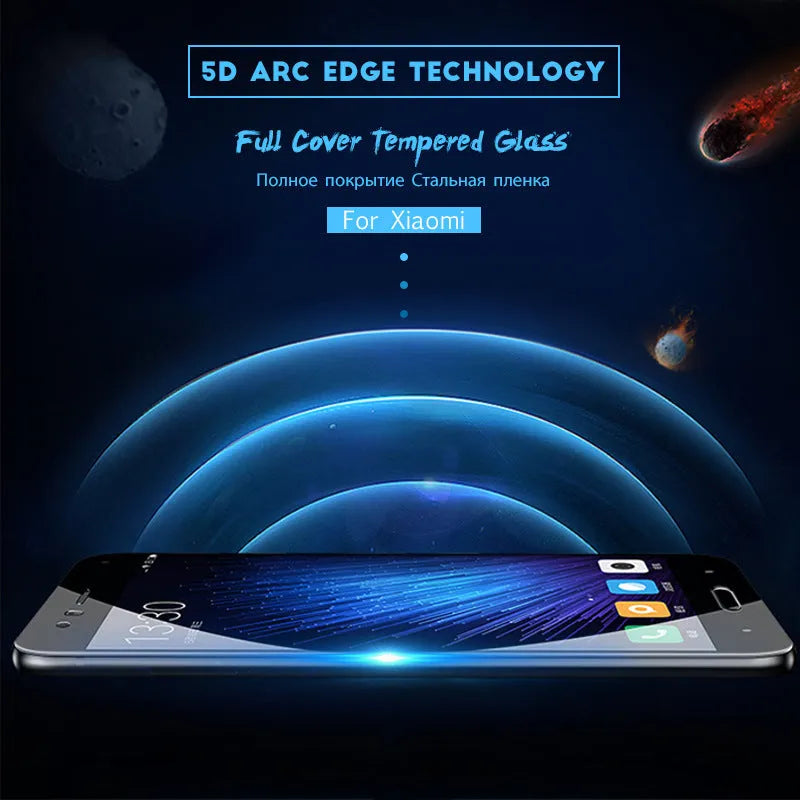 Full screen full glue tempered glass screen protector for Xiaomi, black or white, anti scratch and anti fingerprint.