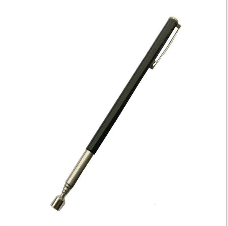 Stainless steel retractable magnetic pickup tool extended to 53cm on a workshop bench