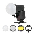 Black multicolor film universal hot shoe lamp with metal and PC construction for camera mounting