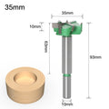 Three-edge woodworking hole opener milling cutter with cemented carbide construction and multiple diameter options