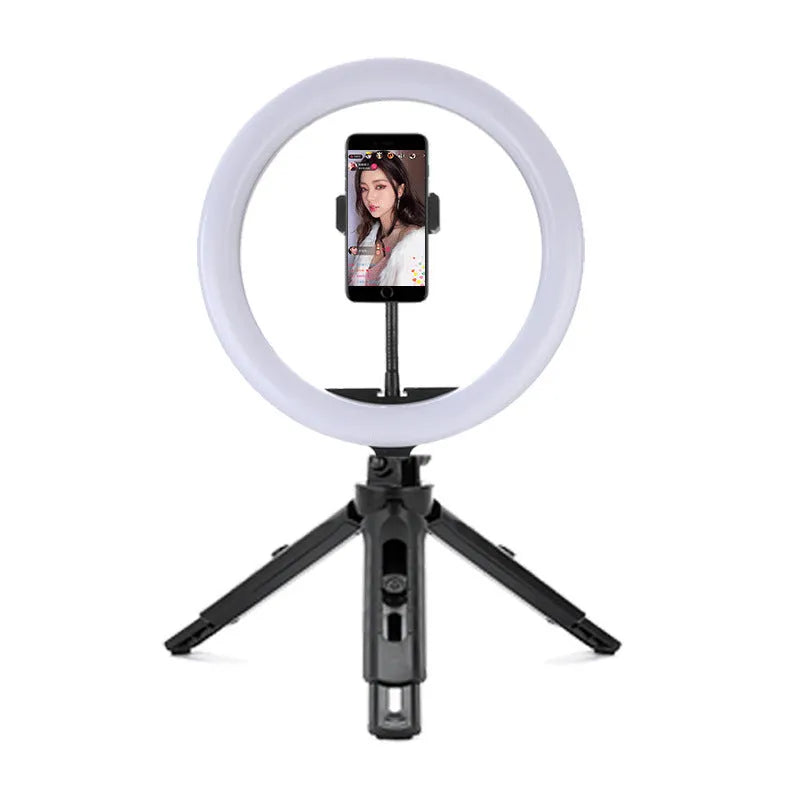 10-inch ring light for selfies on a 19cm metal bracket, for smartphones.