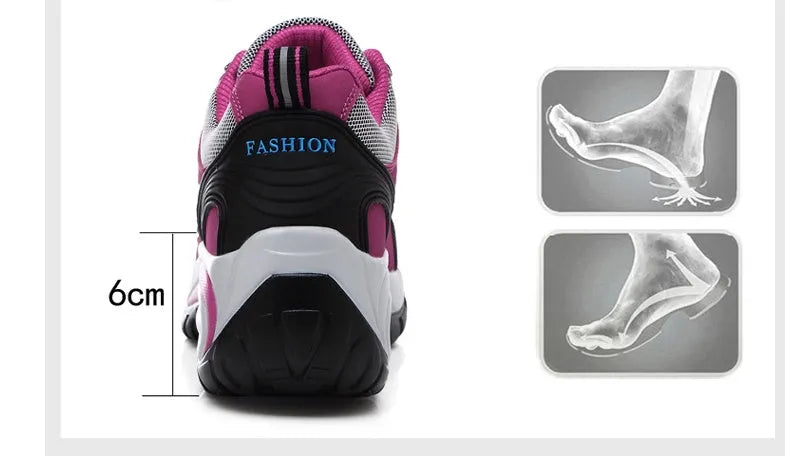Non-slip waterproof hiking shoes with synthetic leather upper and mesh lining