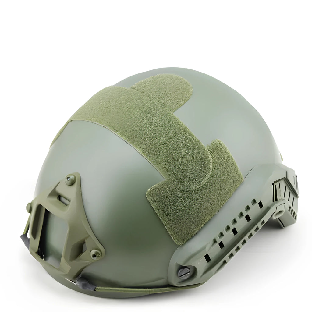 Field sports helmet in ABS plastic with one size design, available in black colour