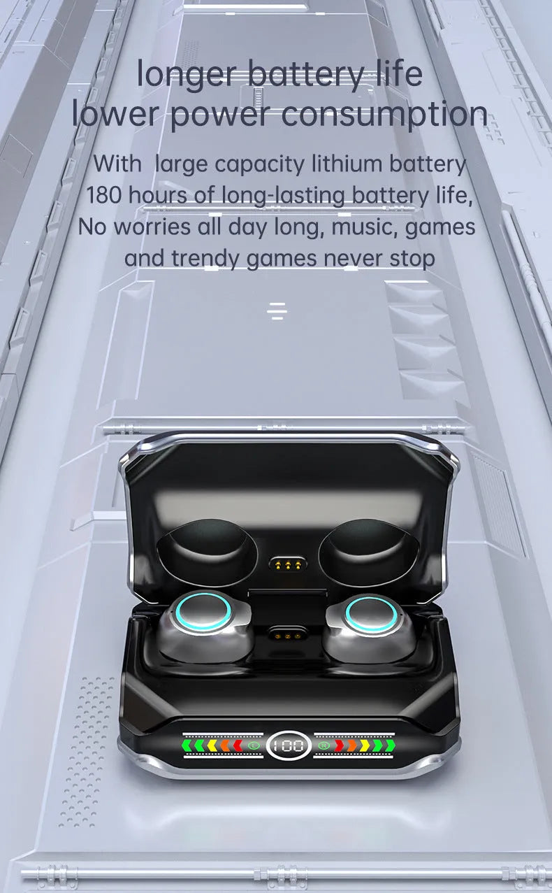 Touch true wireless low delay Bluetooth headset with digital display in M43 E-sports silver