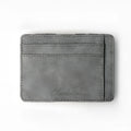 Matte leather Korean style coin purse in a horizontal square shape, showing decorative sewing lines and a coin pocket.