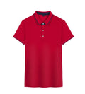 Quick-drying Korean style polo shirt in loose fit with asymmetric detail and short sleeves