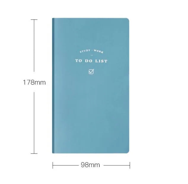 Simple Notepad with PU cover in morandi blue, showing open pages of eye protection writing paper