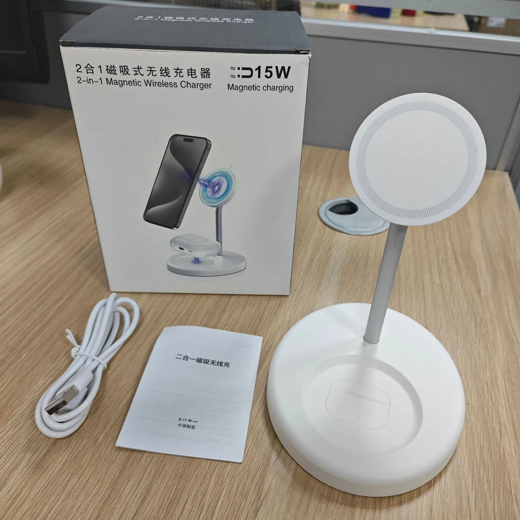 F179-White and F179-Black 30W vertical wireless fast charging stands with a cooling hole.