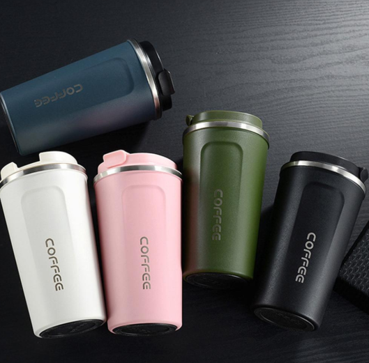 Stainless Steel Thermal Vacuum Coffee Mug with Lid, Leak-Proof Travel Car Office Thermo Cup for Tea, Water & Coffee, Double Wall Insulated 380ml/510ml