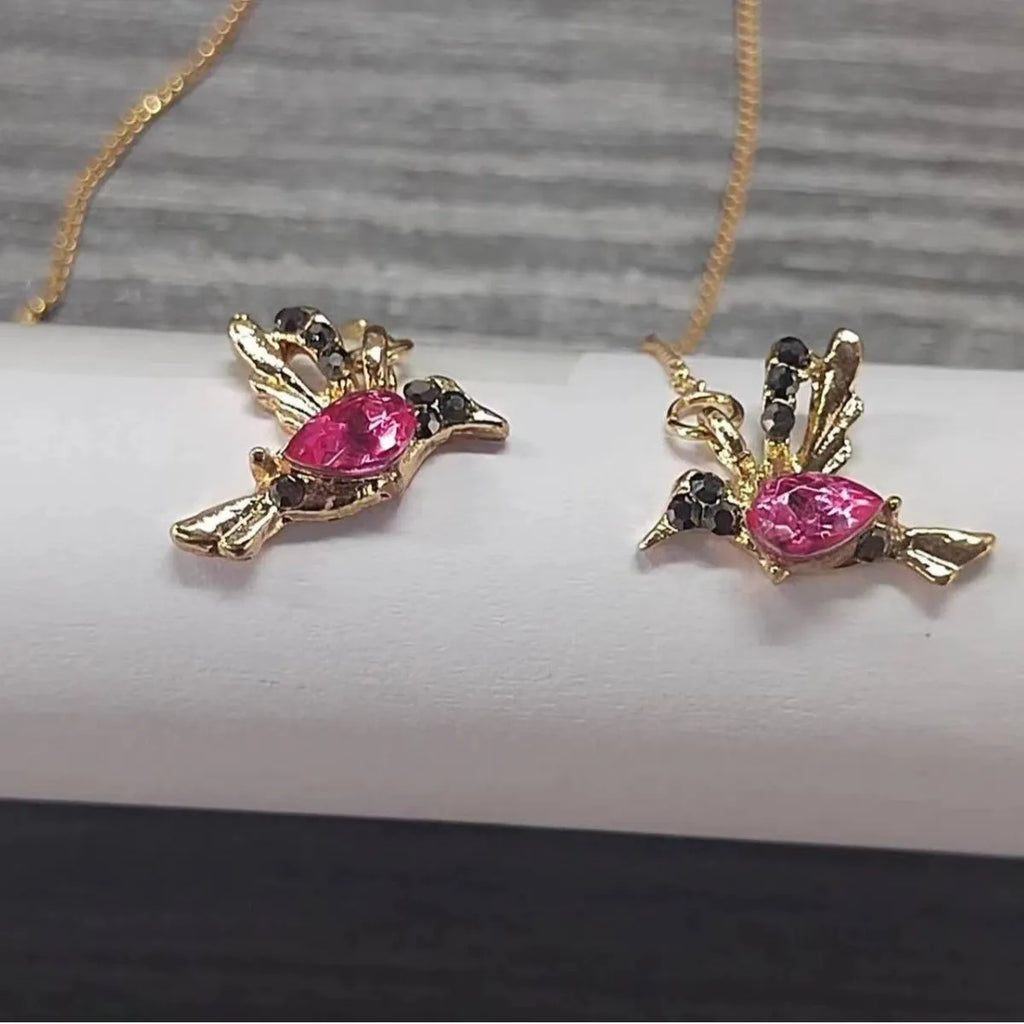 Long style bird hanging earrings with mixed zirconium wings, approximately 20-24cm length
