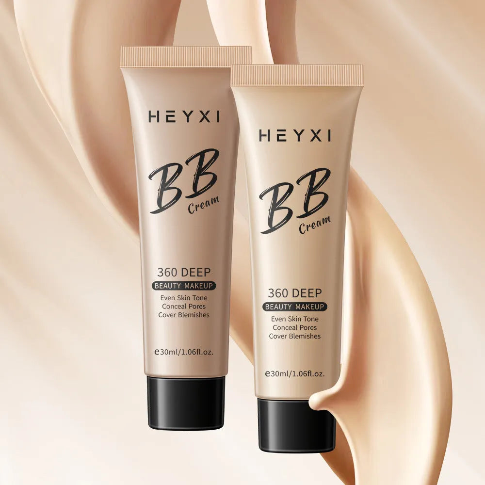 Waterproof sweatproof BB cream tube in four colour options for universal skin types