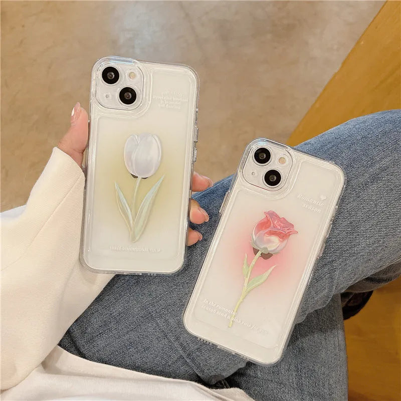 Gradient coloured all-inclusive TPU phone case for Apple iPhone models, showing shockproof design.
