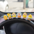 PVC cartoon duckling car dashboard decoration set with 6 small ducks and one sign
