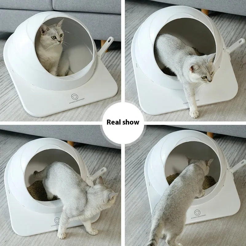 Large Ariston coloured enclosed cat litter box with deodorant feature