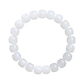 White Hetian jade barrel bead bracelet for men and women showing bead size options.