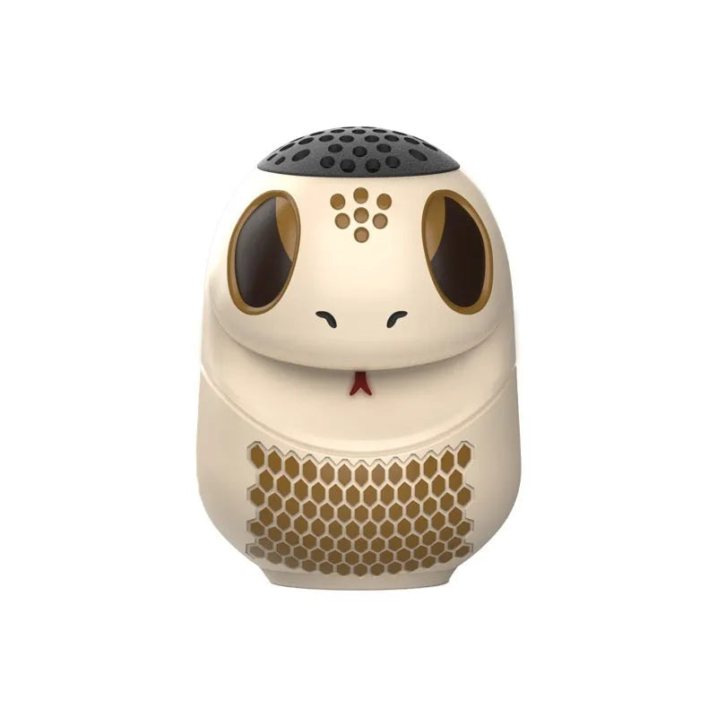 TK900 White cartoon-design Bluetooth speaker with waterproof construction and lighting effects