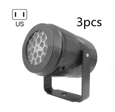 Christmas LED snowflake projector light showing rotating festive patterns for outdoor and indoor holiday decoration