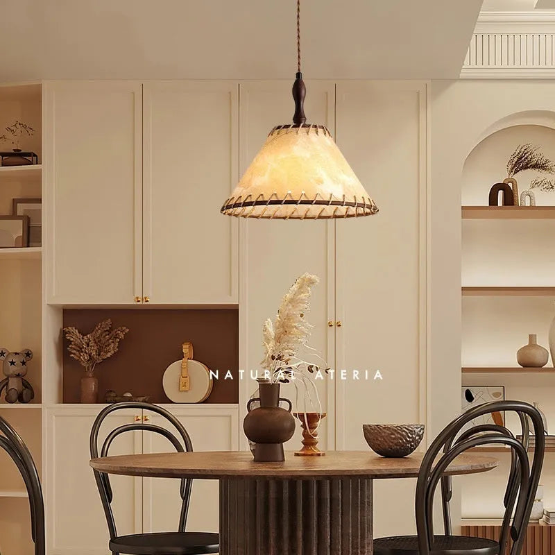 Retro iron fabric chandelier with adjustable 1.5m height for dining room or bedroom
