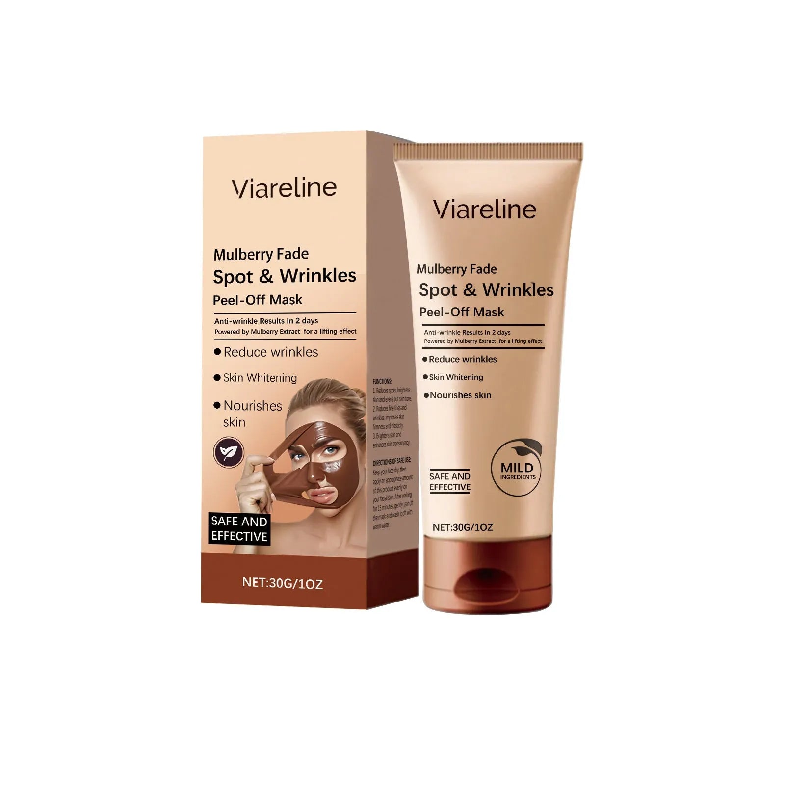 Single 30g facial mask for fading wrinkles and delicate skin care with arbutin and hyaluronic acid.