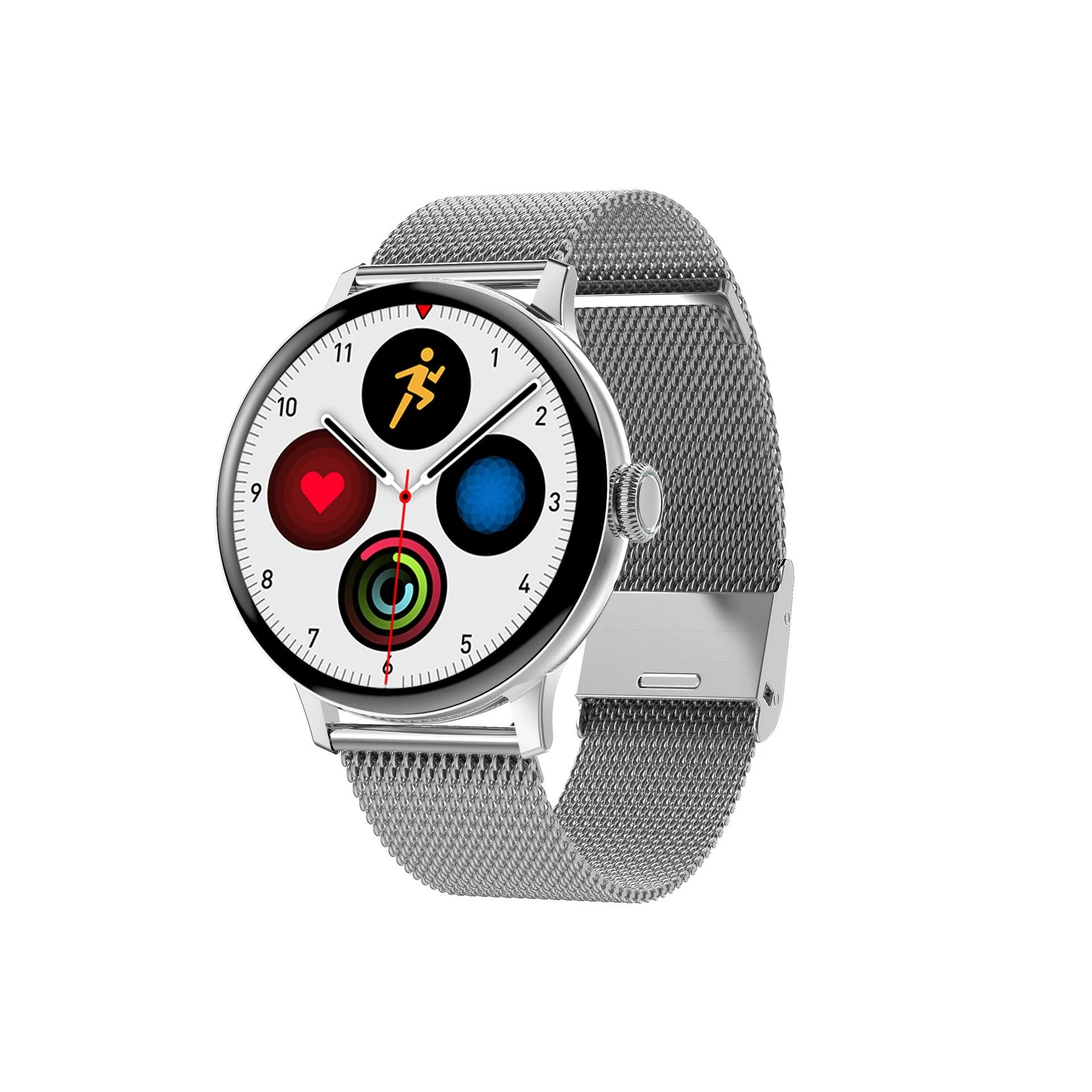 Bluetooth smart bracelet with touch screen showing heart rate display