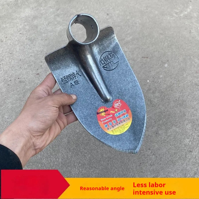 Agricultural pointed hoe tool with a stainless steel head for soil breaking and weeding.
