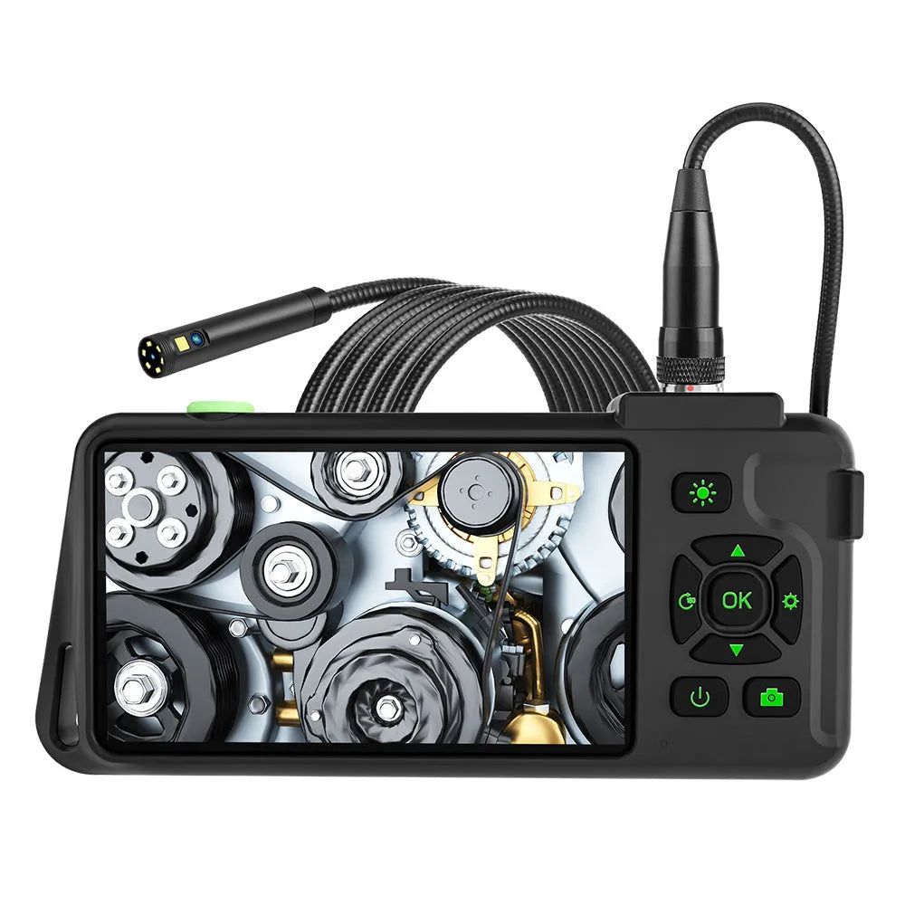Portable industrial endoscope with 4.5-inch colour screen and 5.5mm camera for automotive inspection