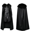Men's black cotton and leather magic-themed cosplay costume suit for role-playing