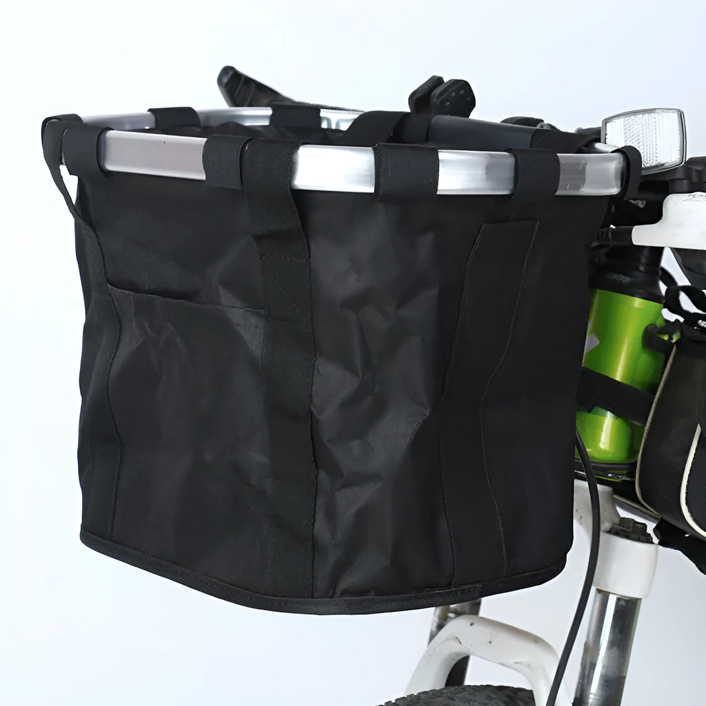 Fashion aluminium alloy folding basket bag in black and brown pattern for car organisation