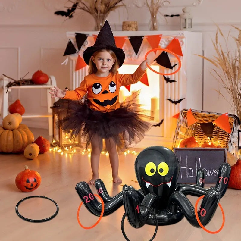 Ghost Festival inflatable octopus ferrule PVC throwing toy in assorted colours and styles.