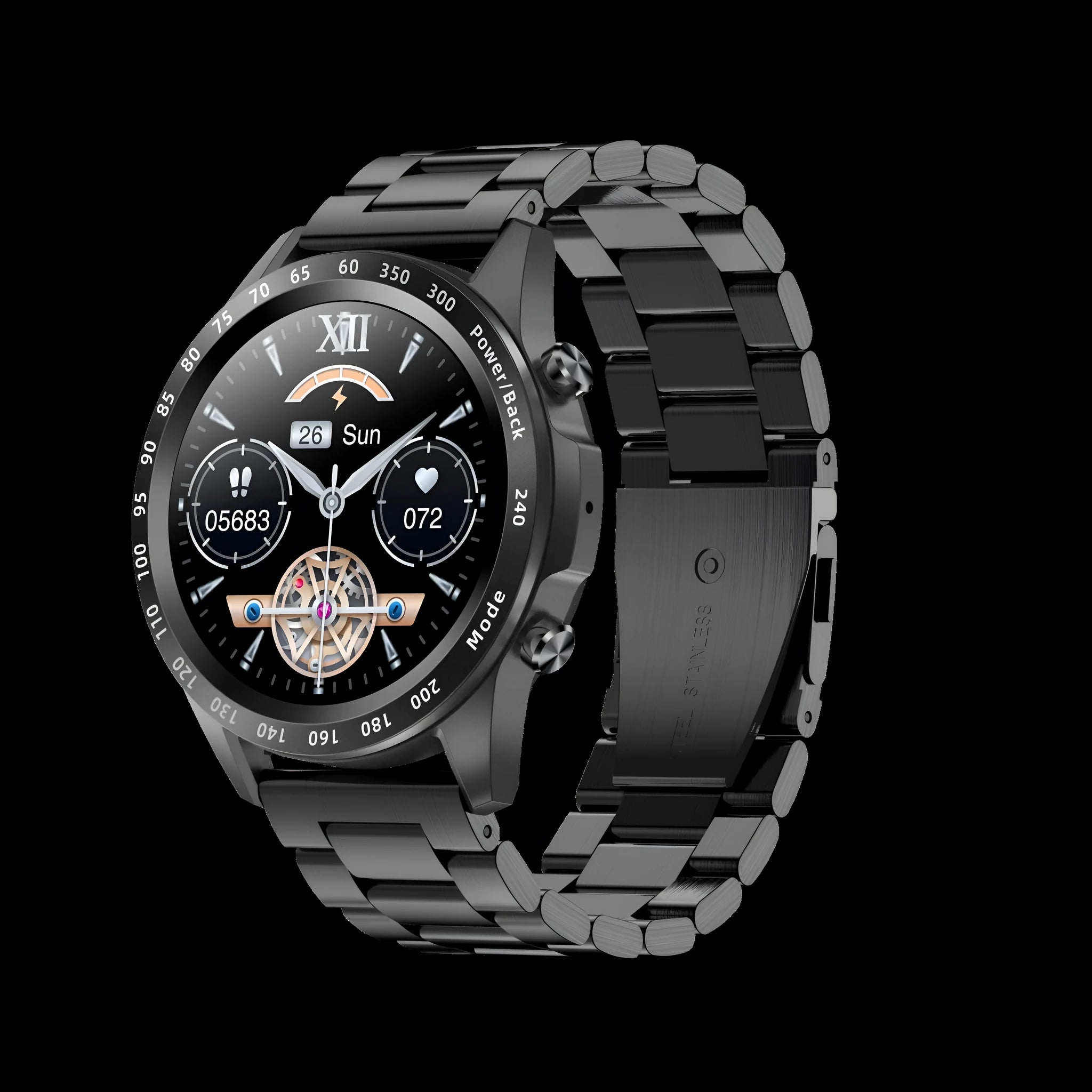 Bluetooth smart watch with call function and health monitoring on a wrist, showing a 1.3-inch screen.