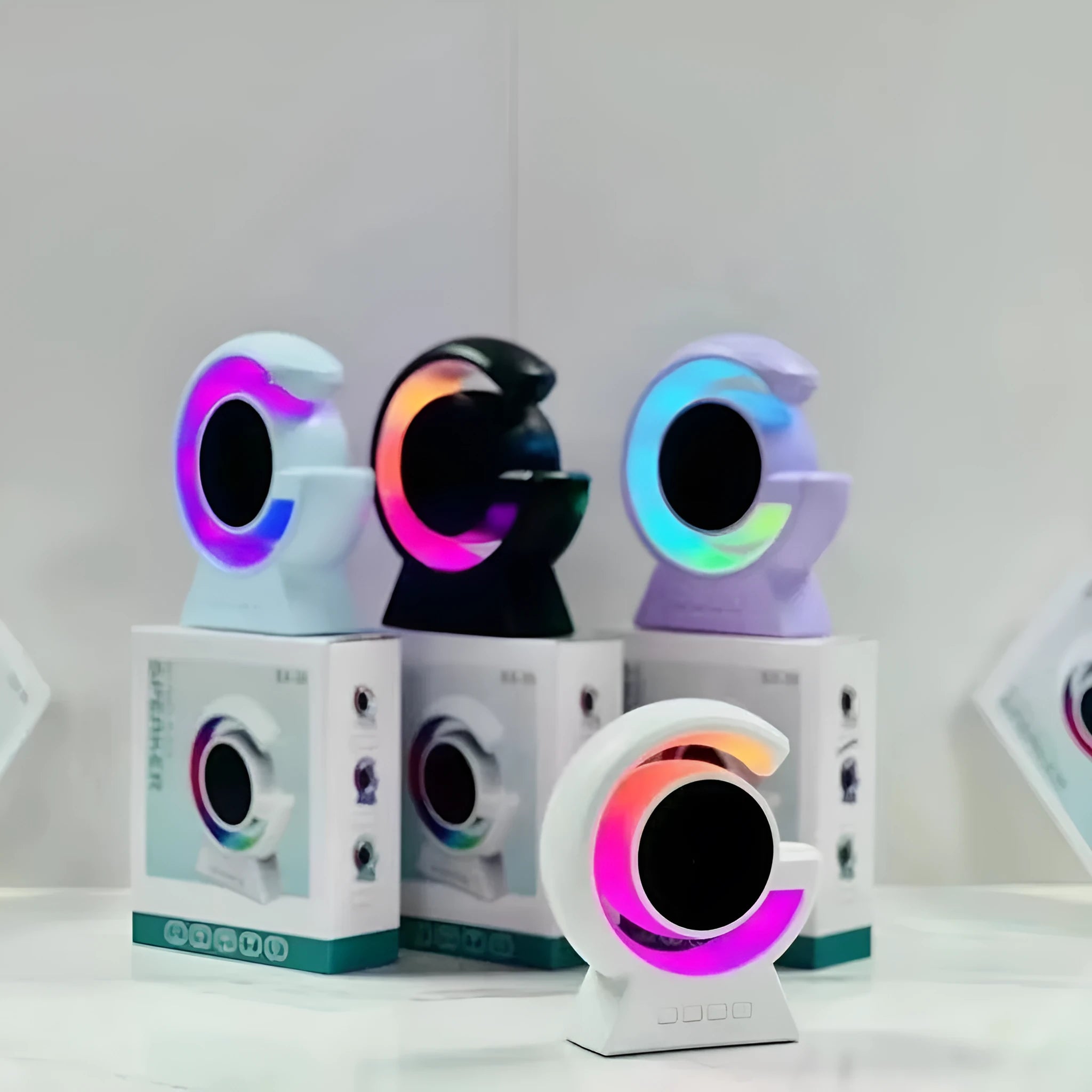 Mini Bluetooth speaker with horse running light and card slot, available in multiple colours