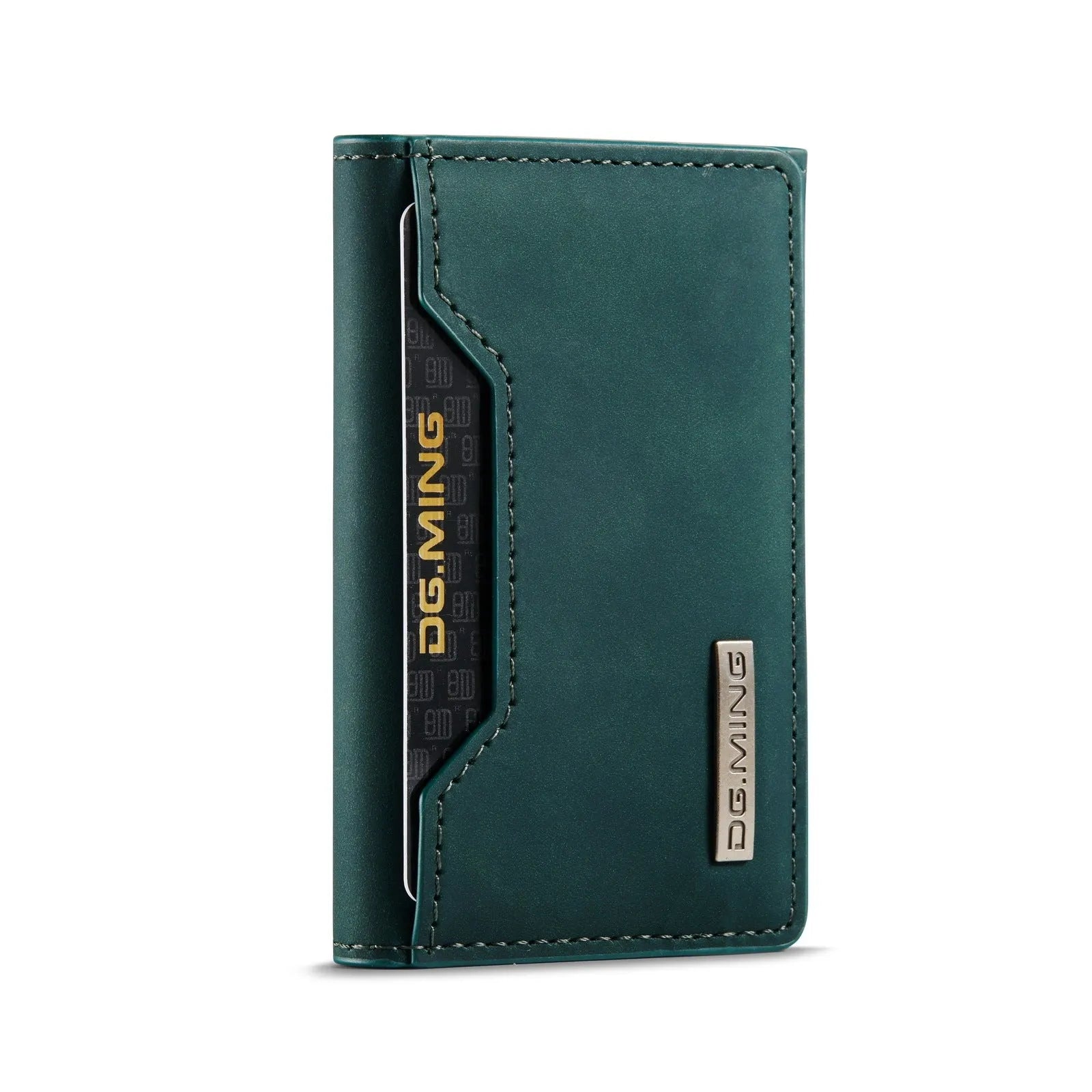 Magnetic multi function card holder phone case for iPhone in black, PU wallet style with split card slot