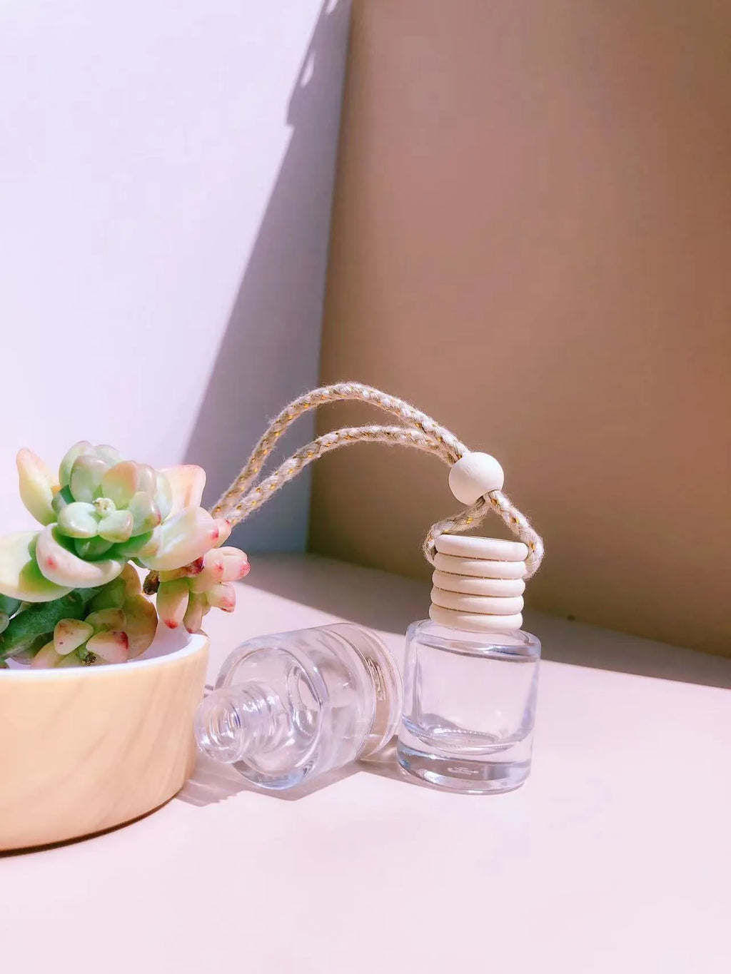 Glass car perfume pendant fragrance with refillable bottle in multiple pendant style options