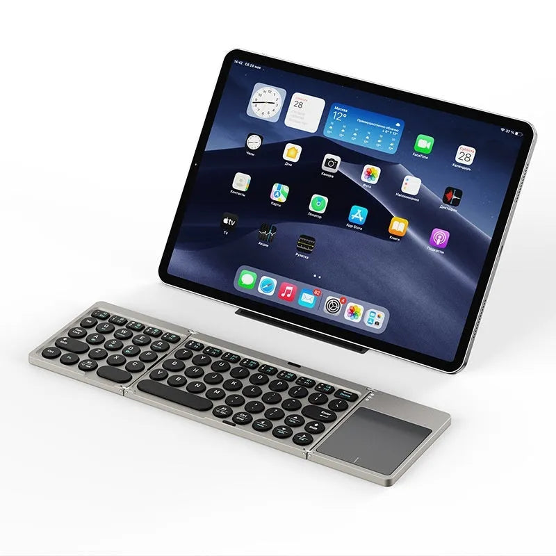 Black folding wireless Bluetooth keyboard for mobile phone notebook tablet universal