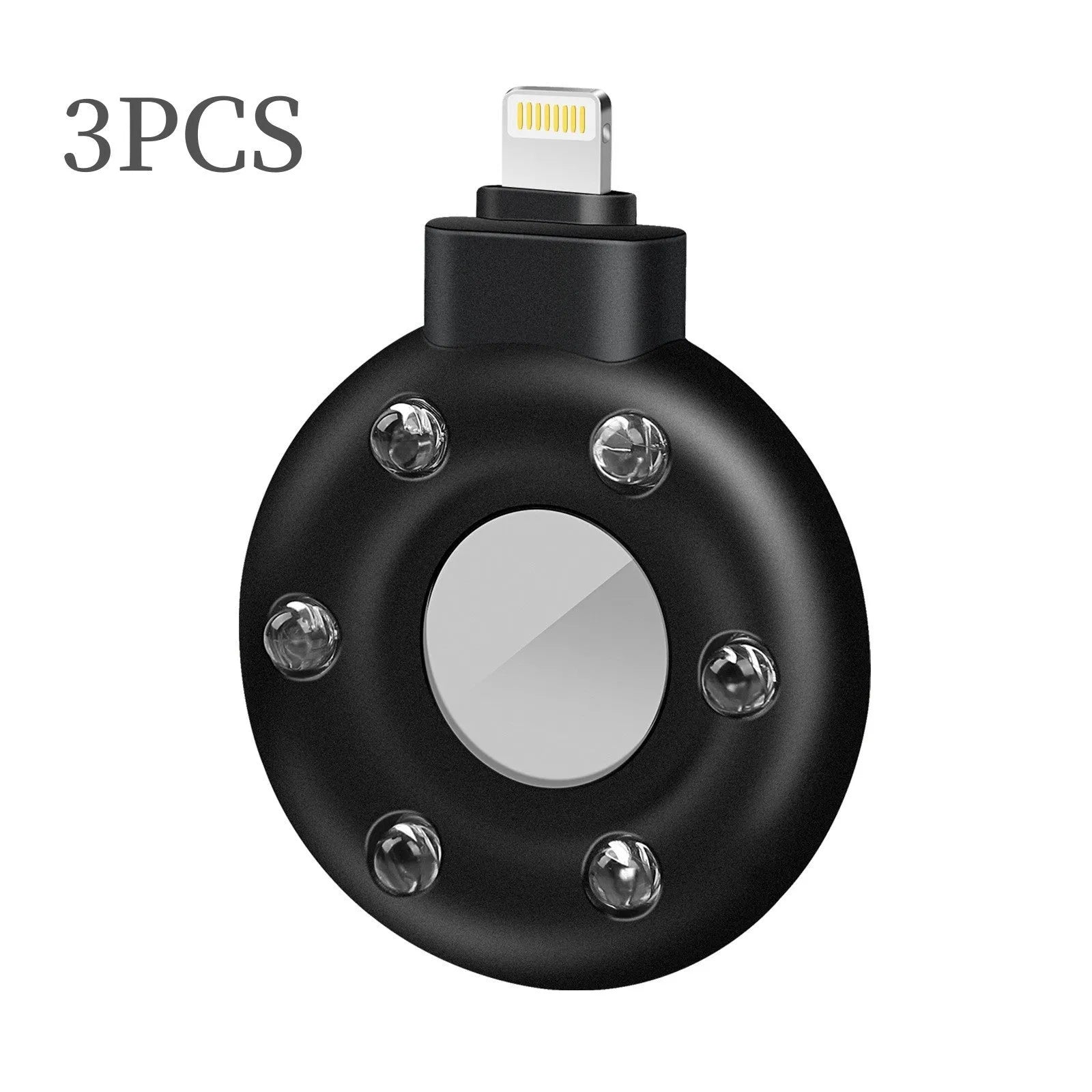 Anti-sneak camera detector wireless audio alarm in black plastic casing with Type-C port