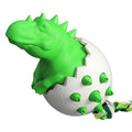 Blue durable rubber dinosaur dog chew toy with rope for aggressive chewers.