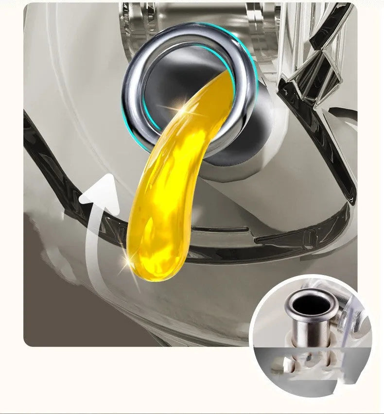 Warm grey glass oil sprayer bottle with switchable cover for spray and pour modes