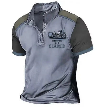 Men's loose fit golf polo shirt with 3D digital printed design on polyester bird eye cloth fabric