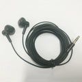 In-ear wired earphones for K-song monitoring with black plastic earpieces and high elastic TPE cable