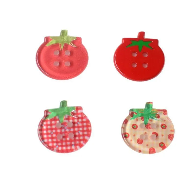 Tomato button ornament accessories in mixed colours for craft and sewing projects