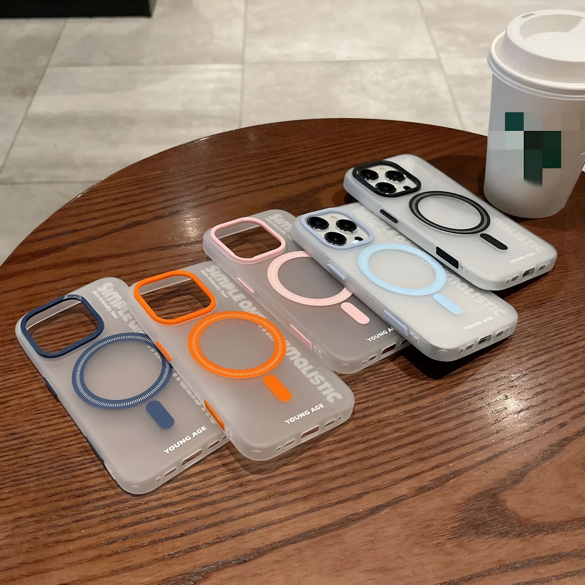 Simple magnetic TPU phone case in black, all-inclusive design compatible with iPhone 15, 16 series